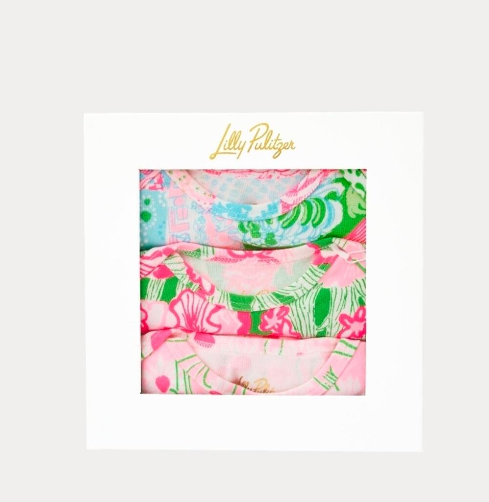 Lilly Pulitzer Minnie infant gift ser 3-6 months New long sleeve onesie